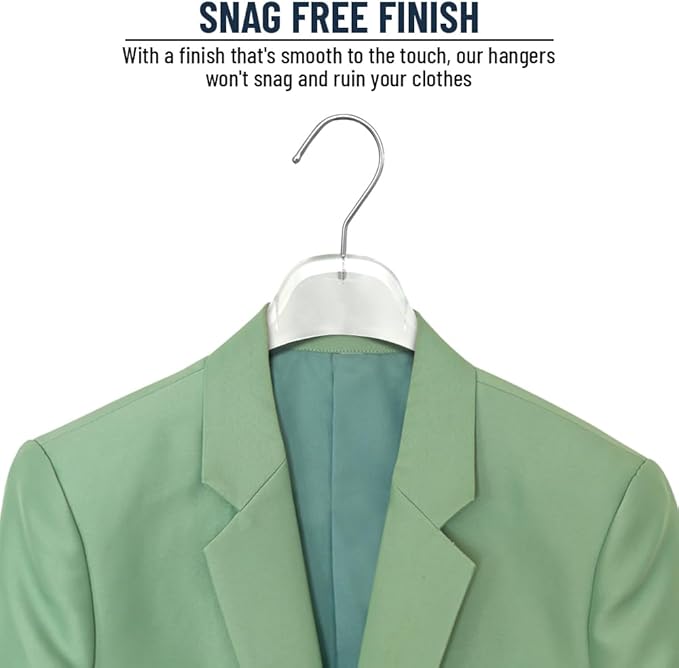 All Hung Up Hangers Plastic Coat Hangers, Clothes Hangers (Smokey Clear, 12pk)