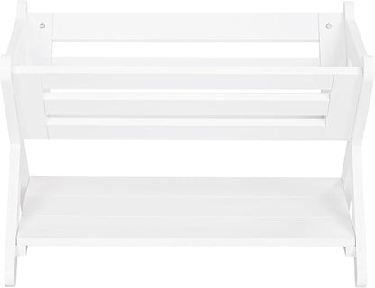 UTEX Kids Bookshelf with Caddy, Toddler Bookshelf, Book Storage Organizer, Small Book Shelf for Kids Rooms, Nursery, Playroom, White