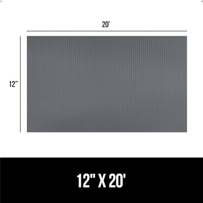 GORILLA GRIP DuraGuard Shelf Liner, Non-Adhesive Cabinet Liners for Kitchen Drawers, Shelves, Refrigerator, Pantry Storage, Bathroom Closet, Durable Waterproof BPA Free Ribbed Plastic, 12x20 Gray