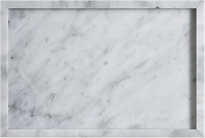 Large Bathroom Vanity Tray, Real Natural Marble Sink Tray 12 inch, Carrara White Stone Toilet Tank Trays, Modern Dresser Trays, Countertop Organizer for Kitchen Counter, Soap Dispenser
