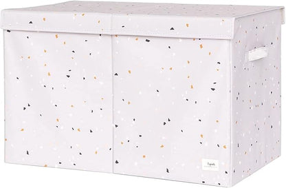 3 Sprouts Recycled Fabric Toy Chest Storage Box - Extra Large Toy Storage Box, Sturdy Toy Bins - Kids Organizer for Bedroom - Toybox Basket with Lid for Kids, Toddlers, Boys, Girls - Terrazzo Gray