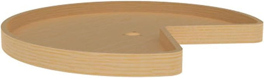 Rev-A-Shelf Single Kidney Shape 28" Lazy Susan Organizer for Upper Corner Wall Kitchen Cabinets, Turntable Storage w/ Swivel Bearing, Wood, 4WLS401-28-BS52