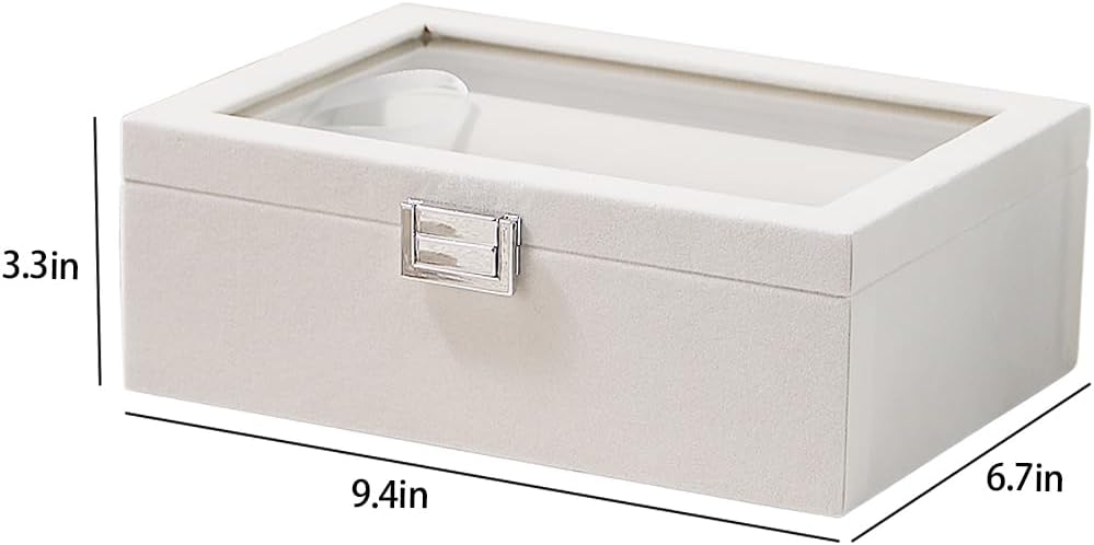 Kanwoder Bracelet Holder Organizer Box, Jewelry Storage Case with 2 Rods, Bangle Watch Display Tray for Women Girls (Beige)