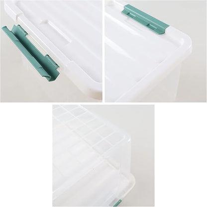 Cinkyou 6 Packs 35 L Clear Plastic Stackable Storage Container, Storage Bins with Lids