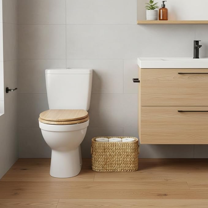 Toilet Paper Storage,Water Hyacinth Toilet Paper Baskets Bathroom Organizer,Large Toilet Paper Holder for up to 9 Mega Rolls,Bathroom Accessories Organizer