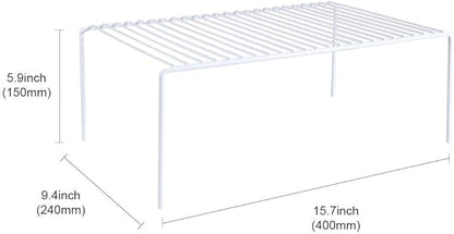 Redrubbit Large (15.7 x 9.4 Inch) Cabinet Storage Shelf Rack, Set of 6, Rustproof, Minimalist, White, Metal Steel, 6 Shelves, Kitchen, Bathroom, Bedroom, Freestanding, No Assembly Required