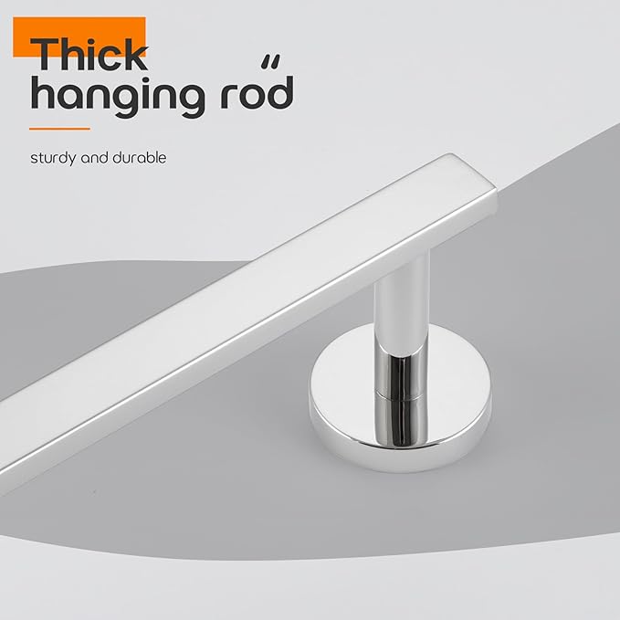 12 Inch Bathroom Towel Bar Bath Towel Rack Kitchen Towel Holder Towel Ring Wall Mounted SUS304 Stainless Steel Polished Chrome AN4001CH-L12