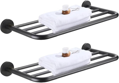 Hotel Towel Racks for Bathroom Wall Mounted, 30 Inch Towel Shelf for Bathroom, 2-Tier Bathroom Towel Rack, Gray