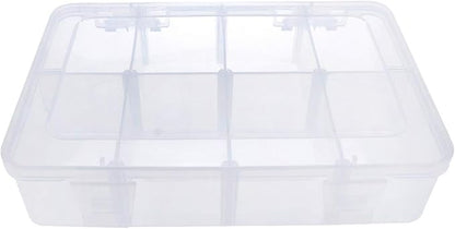 Xiaoyztan Clear Plastic Organizer, 12 Grids with Adjustable Dividers, Jewelry Box Bead Storage Container for Small Parts, Fishing Tackle, DIY Crafts, and Earrings