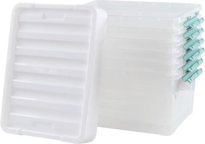 AnnkkyUS 35 Quarts Latching Box, Clear Storage Bins with Lids, Large Plastic Containers for Storage Set of 6