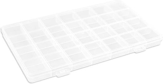 28 Grids Plastic Organizer Box with Dividers for Crafting, Storage Container for Beads & Charms & Accessories(2-Pack)