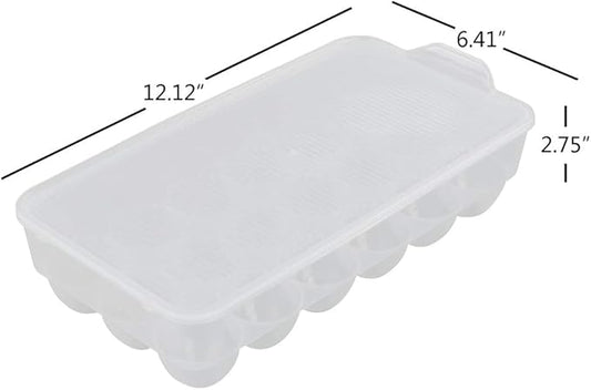 4-Pack Clear Covered Egg Holders, Egg Holder For Refrigerator, Plastic Refrigerator Egg Trays with Lids, Fit 18 x 4 Eggs (72 Eggs)