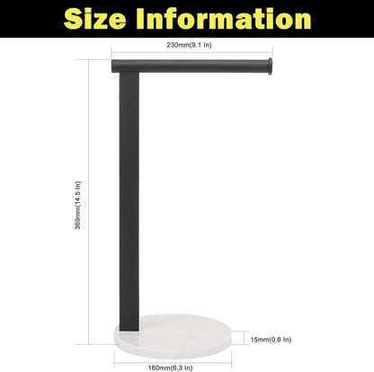 Stainless Steel L-Shaped Hand Towel Holder, SUS304 Bathroom Towel Rack with Thickened Base for Countertop Vanity (Matte Black)