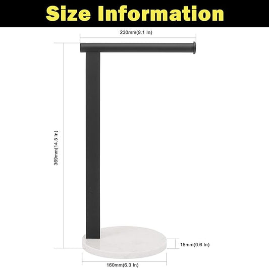 Stainless Steel L-Shaped Hand Towel Holder, SUS304 Bathroom Towel Rack with Thickened Base for Countertop Vanity (Matte Black)