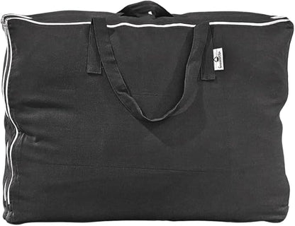 Forever Cotton Blanket and Comforter Storage Bag with Handles for Comforters, Blankets, Linens and Garments | Underbed/Wardrobe Breathable Closet Organizer Bag (X-Large (24"x15"x12"), Black)