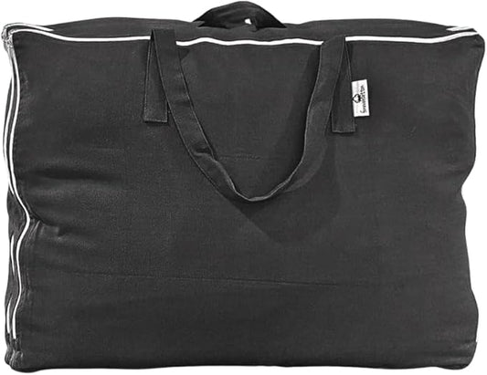 Forever Cotton Blanket and Comforter Storage Bag with Handles for Comforters, Blankets, Linens and Garments | Underbed/Wardrobe Breathable Closet Organizer Bag (X-Large (24"x15"x12"), Black)