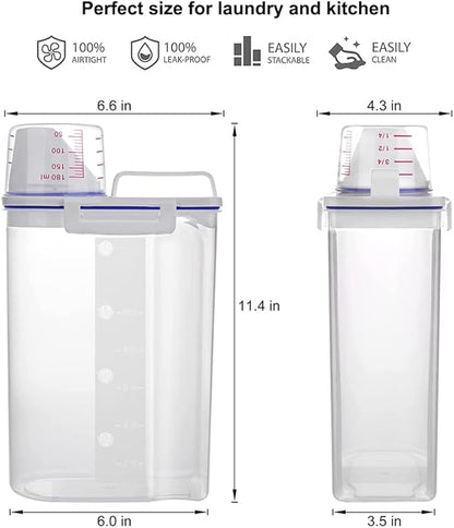 Laundry Detergent Dispenser - 70oz Scent Booster Beads Dispenser with Lids, Suitable for Laundry Beads, Oatmeal, Pet Food