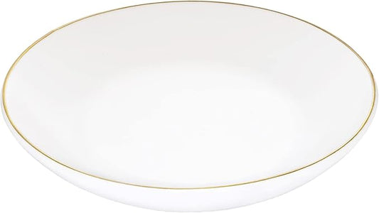 HANKOR 4.75" Ceramic Jewelry Tray, Small Ring Dish Holder Trinket Tray, Catch All Trays for Ring Earring Necklace Key, Christmas Gifts for Women Girls, White