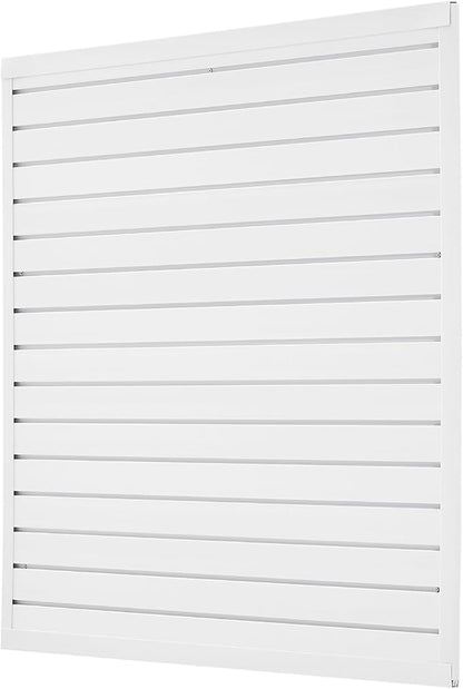 VEVOR Slat Wall Paneling, 4 x 4 ft, PVC Garage Slatwall with Modular Design, White Slat Wall Easy-to-Install Adjustable Slatwall Panel with Coupling Structure & DIY Cutting, Fits for Storage & Display