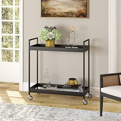 Cooper 33'' Wide Rectangular Bar Cart in Blackened Bronze