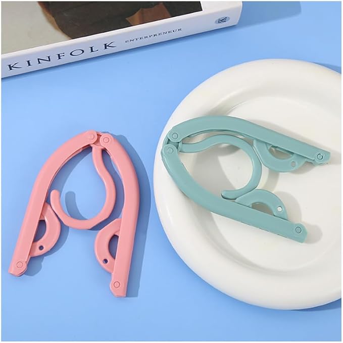 Portable Travel Hangers, Foldable Clothes Drying Rack in Pastel Green, Pink, Blue, 6 Pack, Collapsible Design for Cruise Ship