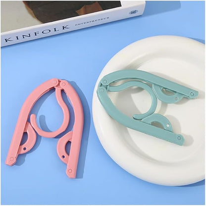 Portable Travel Hangers, Foldable Clothes Drying Rack in Pastel Green, Pink, Blue, 6 Pack, Collapsible Design for Cruise Ship