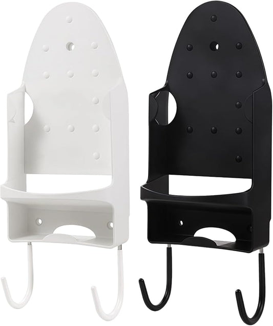 Ironing Board Wall Mount Holder, Pbt Plastic, Heavy Duty, Hooks And Shelf, For Irons, Easy 55 Lbs 1.85 Oz (25 Kg) Installation Capacity