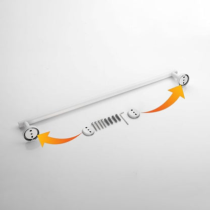 GERZWY 24-Inch Bathroom Towel Bar Modern Round Style Bath Towel Bar SUS 304 Stainless Steel Wall Mount, White