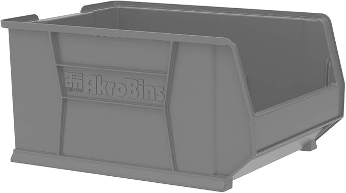 Akro-Mils 30289 Super-Size AkroBins Plastic Storage Bins, Space-Saving Stackable Bins for Garage, Classroom, Warehouse Organization, 24-Inch L x 18-Inch W x 12-Inch H, Clear, 1-Pack