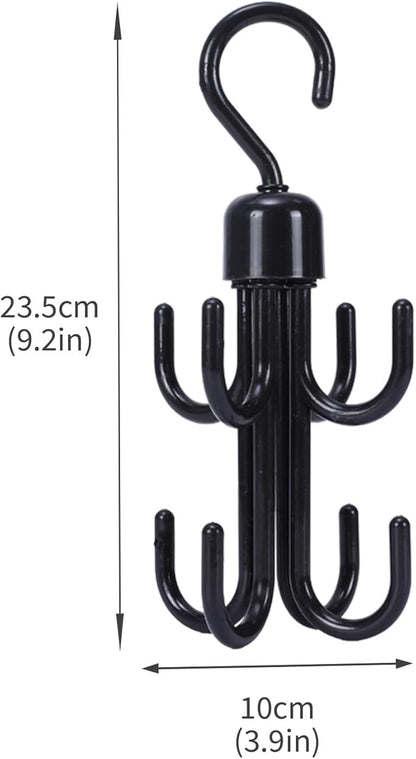 Lolytama 6Pcs Belt Hanger, Hanging Belt Holder for Closet,Rotating Belt Hooks for Hanging, Plastic Tie Hanger for Closet for Scarf,Bra,Tie Organizer