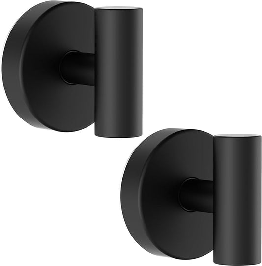 Bntuk Suction Cup Hooks, Removable Shower Hooks for Inside Shower – Towel Hooks for Bathroom Window Glass Mirror Tile, Bath Robe Looafh Hook for Hanging – Waterproof & Rustproof, Black (2 Pack)