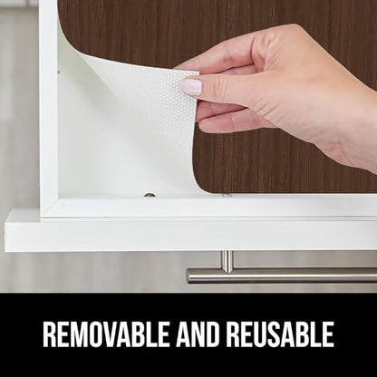 GORILLA GRIP DripGuard Shelf Liner, Non Adhesive Drawer and Kitchen Cabinet Protector, 20x240 Inch, Slip Resistant BPA Free Smooth Surface Plastic Liners for Cabinets, Bathrooms, Closets, Wood