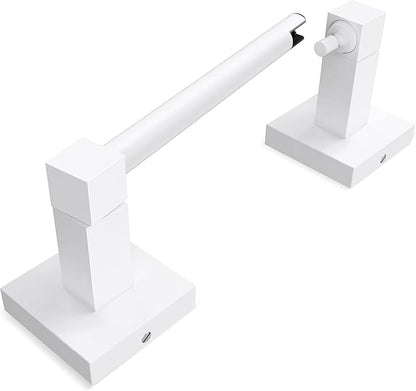 Ruacq Toilet Paper Holder-White Tissue Roll Holder Double Post Pivoting Square Base Wall Mounted for Bathroom