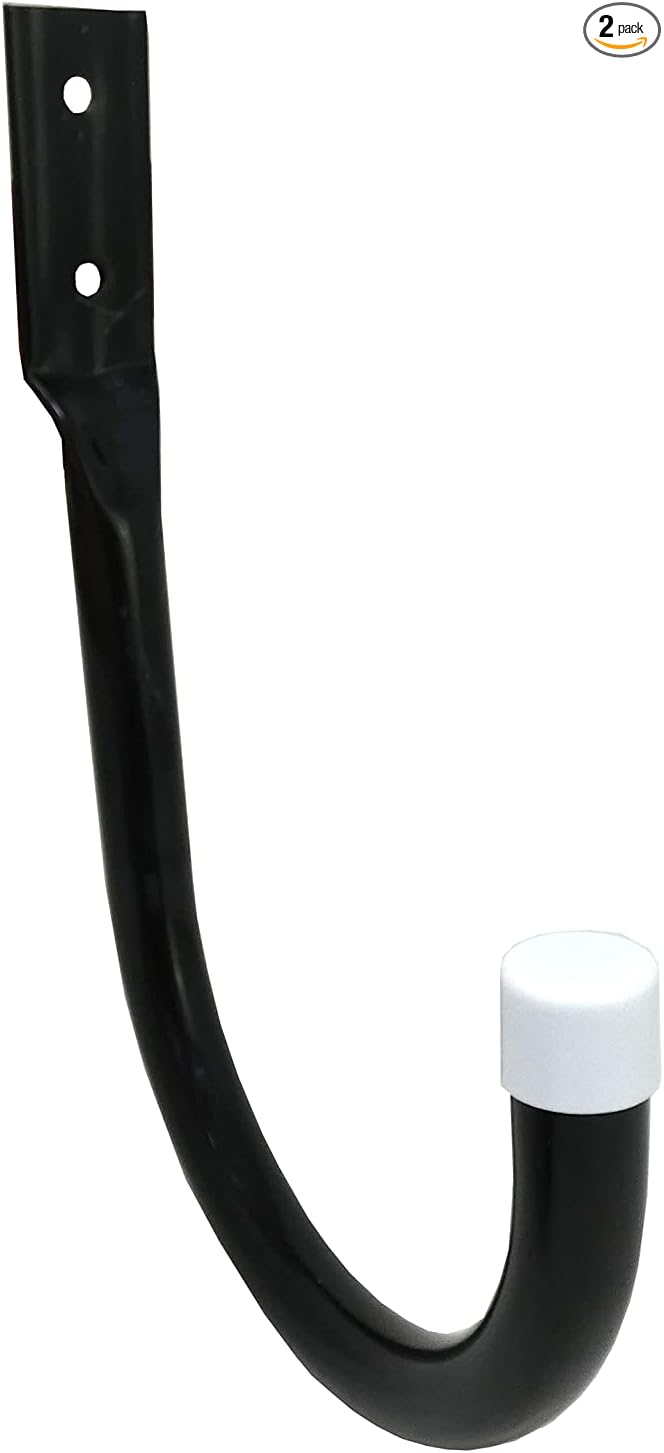 Shepherd Hardware 8092E Incredibly Heavy Duty Steel Garage Storage / Large U-Shaped Utility Hooks, 2 Pack, Black