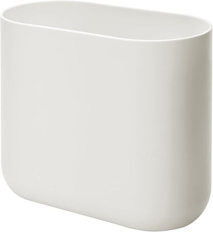 iDesign Small Slim Plastic Bathroom Trash Can, Garbage Can for Bedroom, Office, Desk, Dorm, 2-Pack, Coconut White