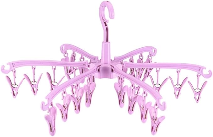 Foldable Drying Rack Drip Hanger, Portable Underwear Hangers Hanging Drying Rack, Folding Rotatable Sock Drying Rack for Drying Socks Lingerie Baby Clothes Drying Towels (Pink)