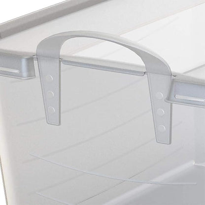 Life Story 12 Pack Light Duty Stackable Storage Bin, 55 Quart Home Organizer, Versatile Lightweight Locking Bins with Carrying Handles, Clear