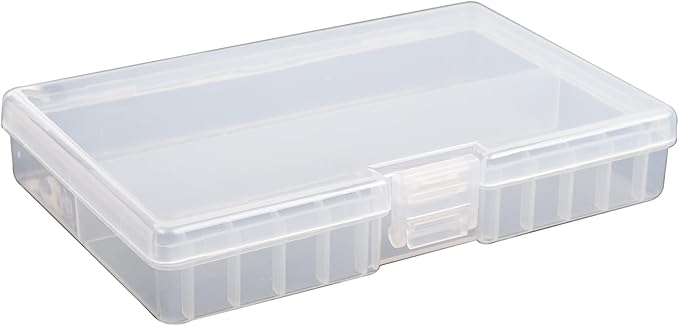 PNGKNYOCN Battery Storage Box,AA Batteries Portable Organizer Box Holds 48 AA Batteries,Insulative Plastic Clear Color