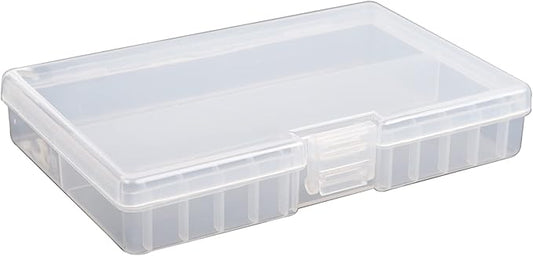 PNGKNYOCN Battery Storage Box,AA Batteries Portable Organizer Box Holds 48 AA Batteries,Insulative Plastic Clear Color