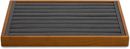 Oirlv Solid Wood Jewelry Tray Ring Earring Display Showcase Jewelry Organizer