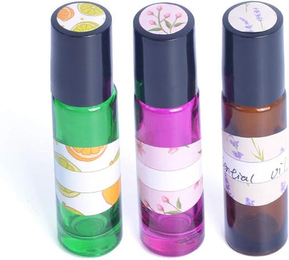 Essential Oil Labels Stickers for Bottles Round Chapstick Labels for Tubes Plant Pattern Botanical Aesthetic Label Sticker