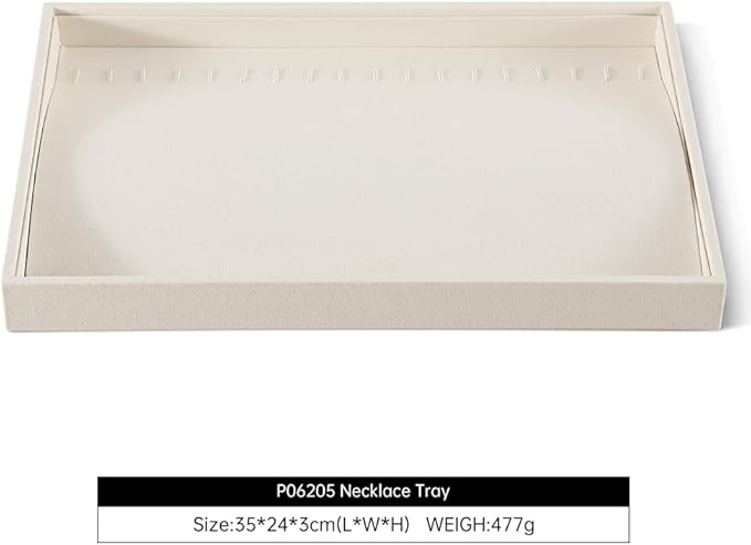 Dansmiy Linen Stackable Bracelet Necklace Storage Tray, Pendant Long Chain Jewelry Display Tray, Jeweler Shop Counter Showcase Table Top Organizers, Makeup Table Drawer Insert Jewelry Tray