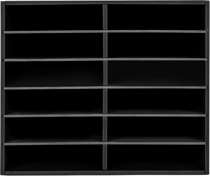 Gdrasuya10 12 Compartments Literature Organizer Adjustable File Sorter Organizer Desktop Document Storage Shelves Classroom Mailbox Office Paper Storage Holder Literature Sorter Cabinet