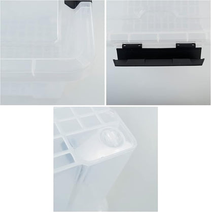Minekkyes 50 Quart Clear Storage Containers with Lid/Wheels, Large Rolling Stackable Box, 4 Packs