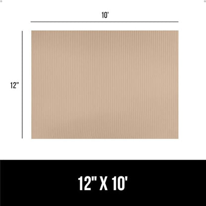GORILLA GRIP DuraGuard Shelf Liner, Non-Adhesive Cabinet Liners for Kitchen Drawers, Shelves, Refrigerator, Pantry Storage, Bathroom Closet, Durable Waterproof BPA Free Ribbed Plastic, 12x10 Beige