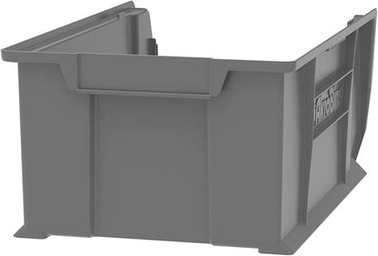 Akro-Mils 30281 Super-Size AkroBins Plastic Storage Bins, Space-Saving Stackable Bins for Garage, Classroom, Warehouse Organization, 20" L x 12" W x 8" H, Clear, 3-Pack