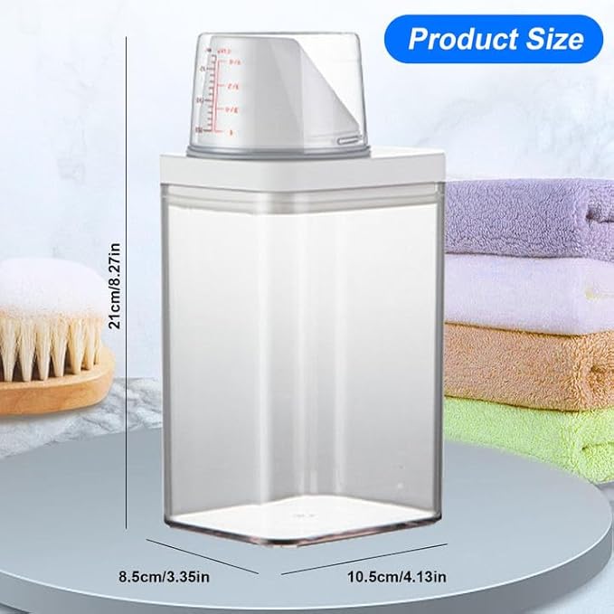 Laundry Detergent Dispenser for Laundry Room Organization and Storage, Laundry Soap Dispenser Laundry Detergent Bottle with Laundry Detergent Cup, BPA Free & PET Plastic Clear (1100ML)