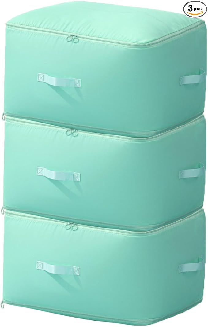 3 PCS Ultra Space Saving Self Compression Organizer, 2025 NEW Comforter Storage Bags, Heavy Duty Moving Bags, Washable Compression Bags for Storage Comforter Blanket, Clothes,Closet, Bedding