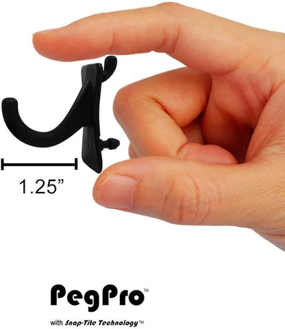 PegPro® J Hooks Kit for Standard “Wood Fiber” pegboard – Durable Plastic Pegboard Hooks - for Garage, Kitchen, Craft Room, and More (J Hook - 24 Pack, Black)