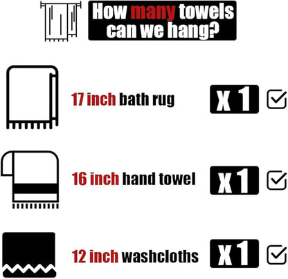 JQK Towel Bar Brushed Gold, 20.5 Inch 304 Stainless Steel Thicken 0.8mm Towel Rack Bathroom, Towel Holder Wall Mount, Useable Length 18 Inch 2 Pack, TB110L18-BG-P2
